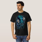 Dark Skull Art - Gothic Octopus Horror T-shirt (Voorkant volledig)