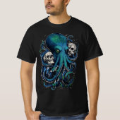 Dark Skull Art - Gothic Octopus Horror T-shirt (Voorkant)