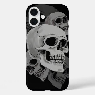 Dark Skull-cluster iPhone 16 Plus Hoesje