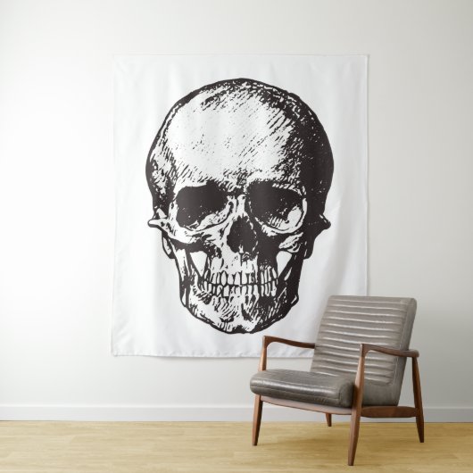 Dark Skull Design – Omarm de rand van de duisterni Wandkleed (In situ)