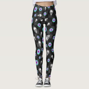DARK SKULL FLORAL LEGGINGS