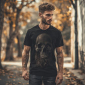 Dark Skull with Beard Art | Symbol of Mortality T-shirt