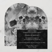 Dark Skulls Halloween Party Kaart (Voorkant / Achterkant)