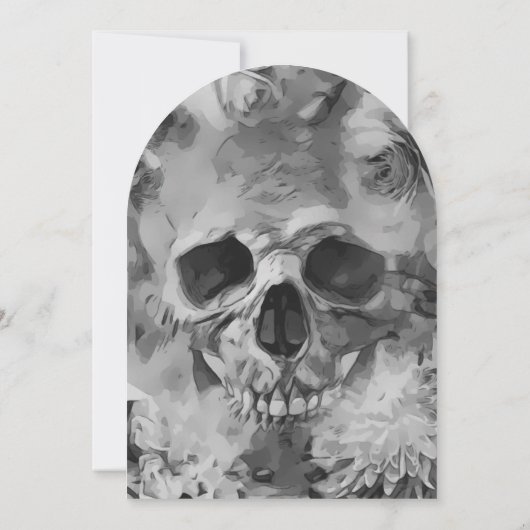 Dark Skulls Halloween Party Kaart (Achterkant)