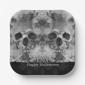 Dark Skulls Halloween Party Papieren Bordje (Voorkant)