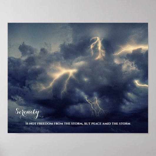 Dark Sky Lightning Inspirerend Serenity Quote Poster (Voorkant)