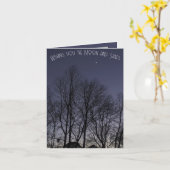 Dark Sky, Moon en Star Folded Wenskaart Kaart (Gele Bloem)