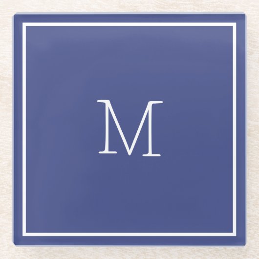 Dark Slate Blue Glass Onderzetter Glazen Onderzetter (Voorkant)