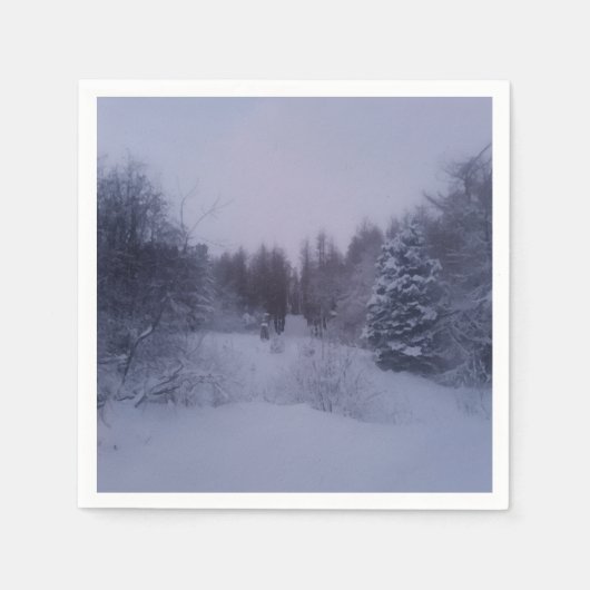 Dark Snowy Christmas Napkins Servet (Voorkant)