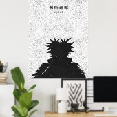 Dark Sorcery Silhouette Black and White Choso Poster (Thuiskantoor)