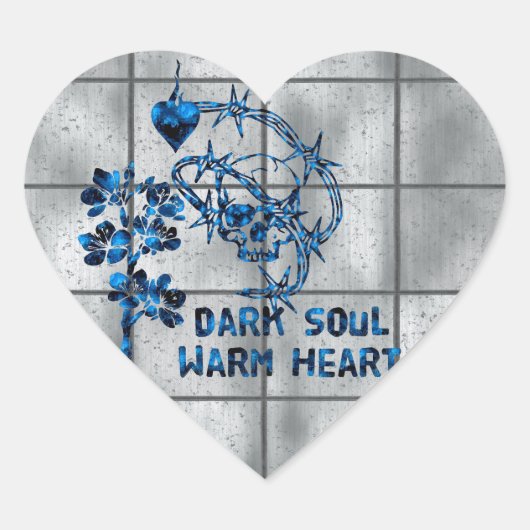 Dark Soul Skull Hart Sticker (Voorkant)