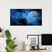 Dark Space Moon Planet Poster (Thuiskantoor)