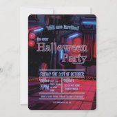 Dark Space Station Door Halloween Party Uitnodigin Kaart (Voorkant)