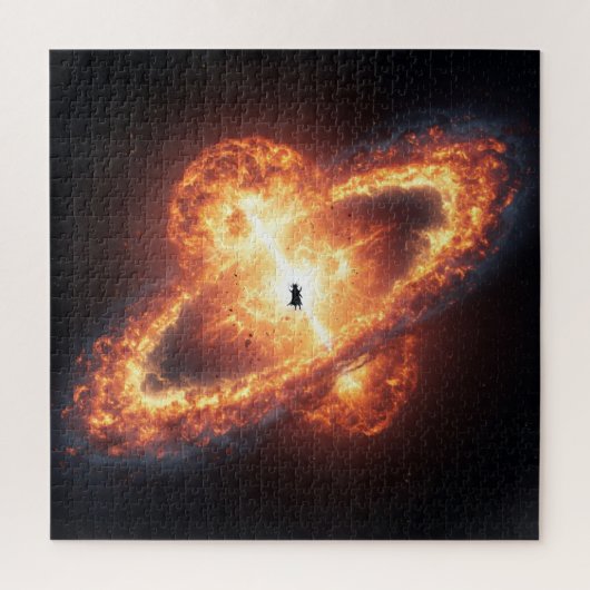 Dark Spirit-figuur in Galactische Kosmische Vurige Legpuzzel (Verticaal)
