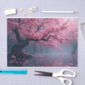 Dark Spring Cherry Blossom Tree Decoupage Papier (Craft)