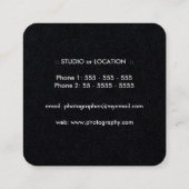 Dark Square Waterverf camerafotograaf Vierkante Visitekaartje (Achterkant)