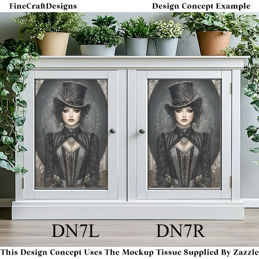 Dark Steampunk Lady Ringmaster DN7R Decoupage Tissuepapier