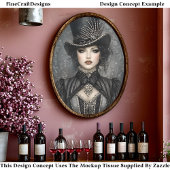 Dark Steampunk Lady Ringmaster DN7R Decoupage Tissuepapier