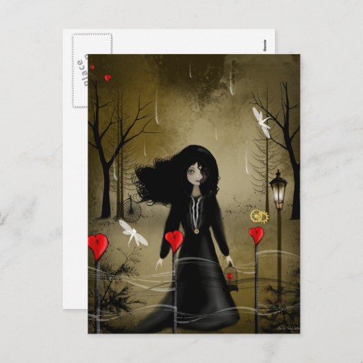 Dark Steampunk Valentijn Briefkaart (Voorkant / Achterkant)