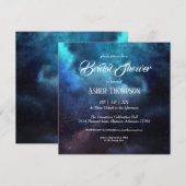 Dark Sterrennacht Blue Nebula Vrijgezellenfeest Kaart (Voorkant / Achterkant)