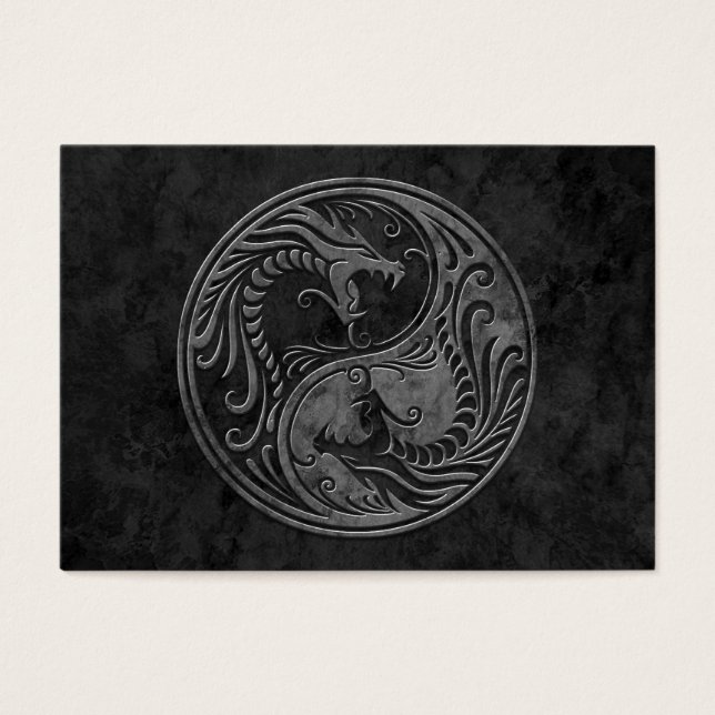 Dark Stone Yin Yang Dragons Visitekaartje (Voorkant)