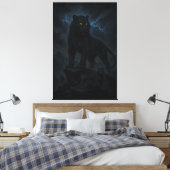 Dark Storm White Tiger Family – Golden Eyes Guardi Canvas Afdruk (Insitu (Slaapkamer))