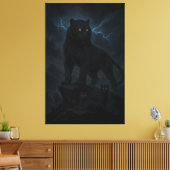 Dark Storm White Tiger Family – Golden Eyes Guardi Canvas Afdruk (Insitu (Woonkamer))
