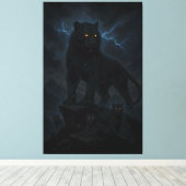 Dark Storm White Tiger Family – Golden Eyes Guardi Canvas Afdruk (Insitu (Houten vloer))