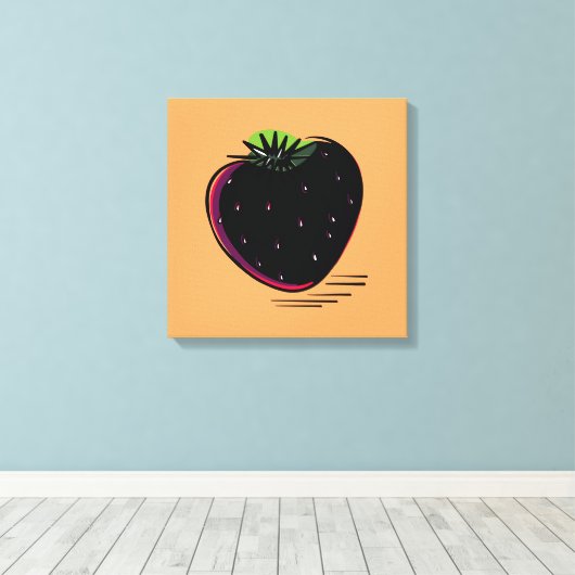 Dark Strawberry – Minimal Graphic Art Canvas Afdruk (Insitu (Houten vloer))