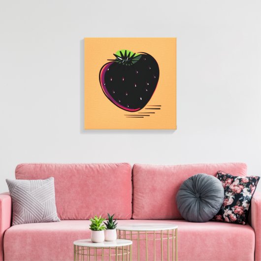Dark Strawberry – Minimal Graphic Art Canvas Afdruk (Insitu (Woonkamer))