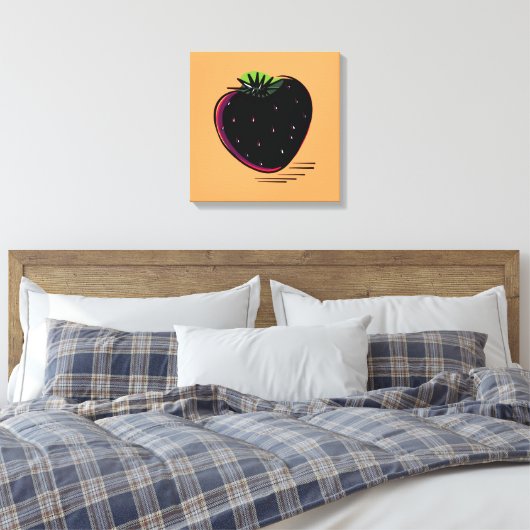 Dark Strawberry – Minimal Graphic Art Canvas Afdruk (Insitu (Slaapkamer))