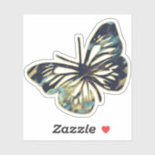 Dark Strokes Butterfly Gold Trim Artsy Abstract Sticker (Vel)