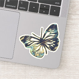Dark Strokes Butterfly Gold Trim Artsy Abstract Sticker