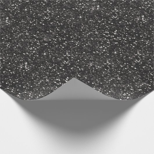 Dark Stylish Silver Grey Glitter Cadeaupapier (Hoek)