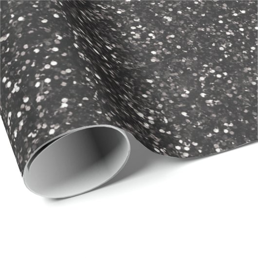 Dark Stylish Silver Grey Glitter Cadeaupapier (Rol Hoek)