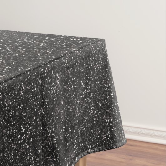 Dark Stylish Silver Grey Glitter Tafelkleed (Voorbeeld)
