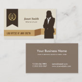 Dark Suit Lady Faux Gold Libra Laurel Lawyer Visitekaartje (Voorkant / Achterkant)