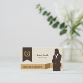 Dark Suit Lady Faux Gold Libra Laurel Lawyer Visitekaartje (Staand voorkant)