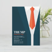 Dark Suit Red Stropdas Inauguration Party Kaart (Staand voorkant)