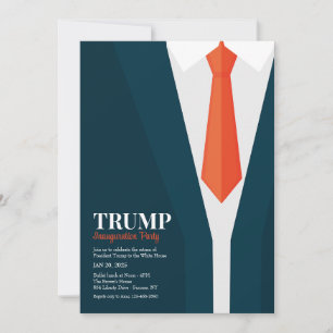 Dark Suit Red Stropdas Inauguration Party Kaart