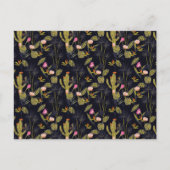 Dark Summer Night Cactus Pattern Feestdagenkaart (Voorkant)