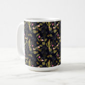 Dark Summer Night Cactus Pattern Koffiemok (Voorkant links)