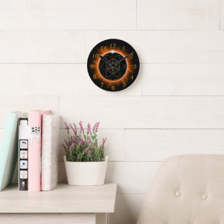 Dark sun horloge fleur de vie ronde klok