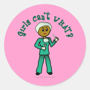 Dark Surgeon Girl Ronde Sticker