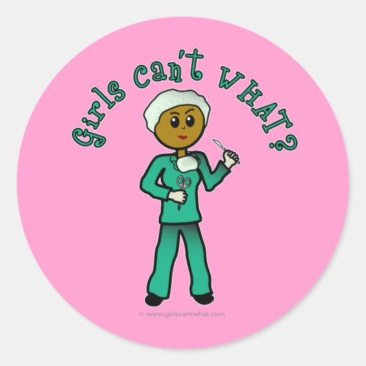 Dark Surgeon Girl Ronde Sticker (Voorkant)