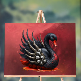 Dark Swan of Bones – Gothic Elegance  Acryl Bord