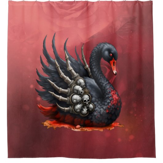 Dark Swan of Bones – Gothic Elegance  Douchegordijn (Voorkant)