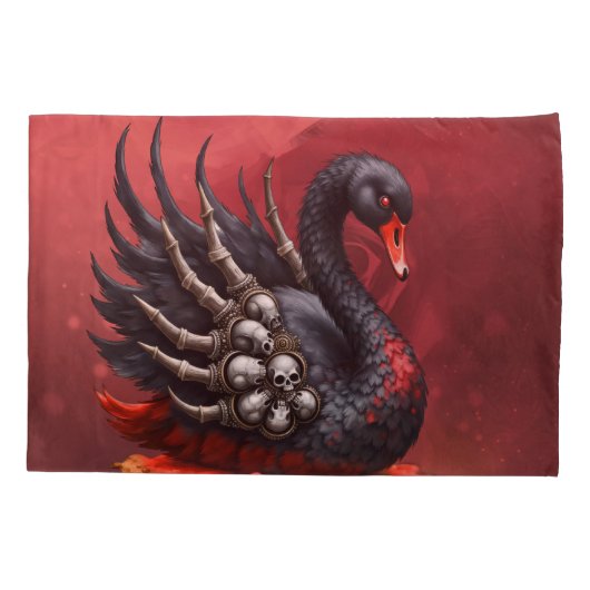 Dark Swan of Bones – Gothic Elegance Kussensloop (Achterkant)