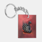 Dark Swan of Bones – Gothic Elegance  Sleutelhanger (Voorkant Links)
