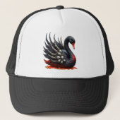 Dark Swan of Bones – Gothic Elegance Trucker Pet (Voorkant)